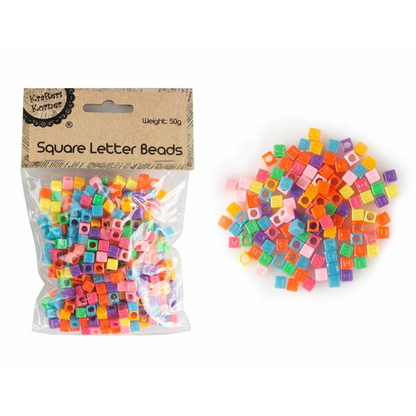 Square Letter Beads 5mm 50gm KK